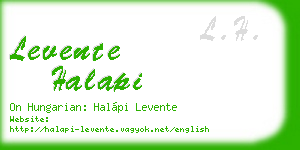levente halapi business card